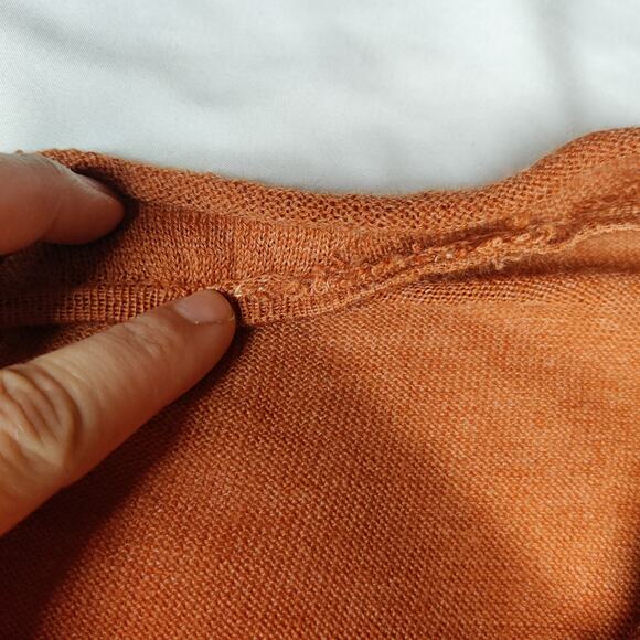 Carriage Made in Peru Small Knit Orange Bamboo Baby Alpaca Ruffle Cardigan - Picture 13 of 13
